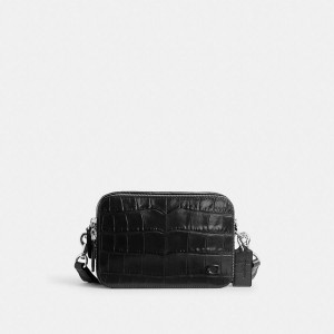Bolsa Crossbody COACH Charter 19 Masculino Pretas | 68215FXPV