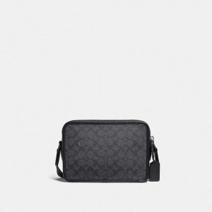 Bolsa Crossbody COACH Charter 24 In Signature Canvas Feminino Pretas | 94052UQZA