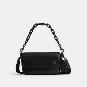 Bolsa Crossbody COACH Charter Flap 18 Masculino Pretas | 38476VNJU