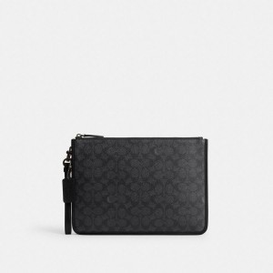 Bolsa Crossbody COACH Charter Pouch In Signature Canvas Masculino Cinzentas | 58719QMDO