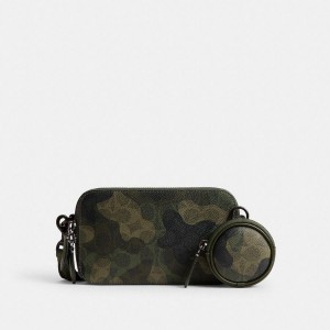 Bolsa Crossbody COACH Charter Slim In Signature Camo Print Masculino Verdes | 28731SZIT