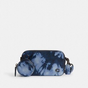 Bolsa Crossbody COACH Charter Slim With Tie Dye Print Masculino Azul Marinho | 40259SEWD
