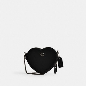 Bolsa Crossbody COACH Heart 14 Feminino Pretas | 13598EMWC