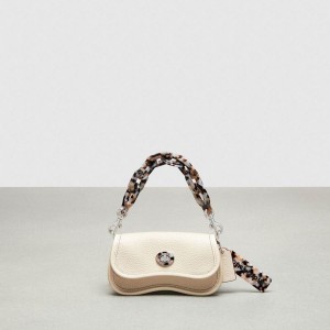 Bolsa Crossbody COACH Mini Wavy Dinky In Coachtopia Leather Feminino Branco | 32801LMZB