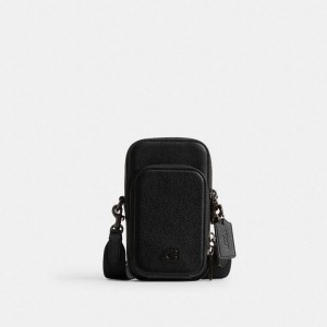 Bolsa Crossbody COACH Phone Masculino Pretas | 04683LBXA