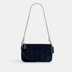 Bolsa Crossbody COACH Pouch With Quilting Feminino Azul Marinho | 21547DGXA