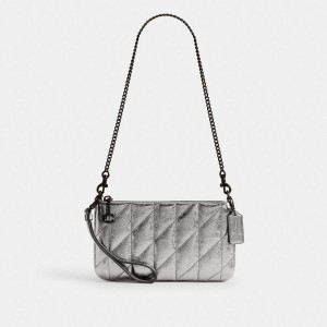 Bolsa Crossbody COACH Pouch With Quilting Feminino Prateadas | 53206QWLJ
