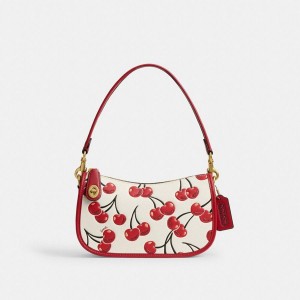 Bolsa Crossbody COACH Swinger With Cherry Print Feminino Vermelhas | 42850WGJC