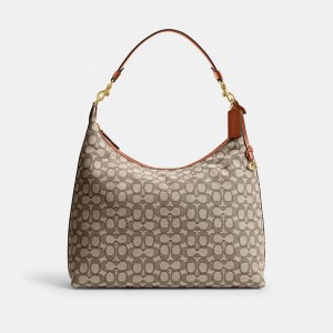 Bolsa Tiracolo COACH Juliet 38 In Signature Textile Jacquard Feminino Marrom | 37146SJWH
