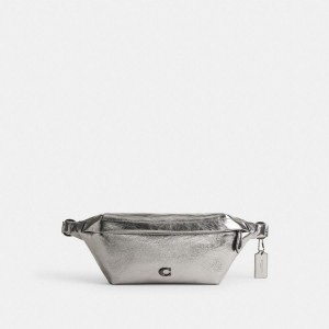 Bolsas De Cintura COACH Hall Masculino Prateadas | 19850BSDL