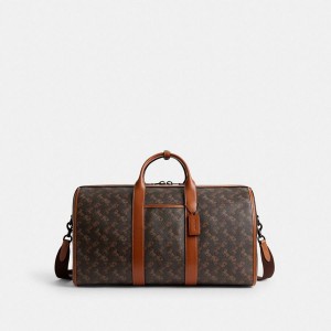 Bolsas Tote COACH Gotham Duffle 45 With Horse And Carriage Print Masculino Marrom | 63082VSPE