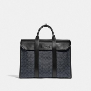 Bolsas Tote COACH Gotham Portfolio In Signature Canvas Masculino Cinzentas | 72906YSXG