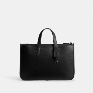 Bolsas Tote COACH Isaac Workbag Masculino Pretas | 75489VREH