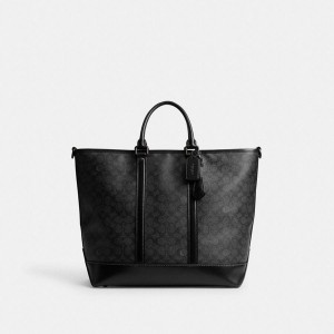 Bolsas Tote COACH Metropolitan Carryall In Signature Canvas Masculino Cinzentas | 49782JXKO