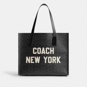 Bolsas Tote COACH Relay In Signature Canvas With Coach Graphic Masculino Cinzentas | 68172FJEY