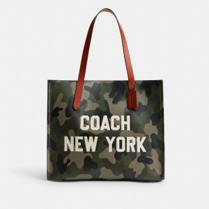 Bolsas Tote COACH Relay With Camo Print And Coach Graphic Feminino Verdes | 04293MQKY