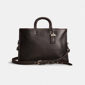 Bolsas Tote COACH Restored Rogue Brief Feminino Pretas | 94835ICJD