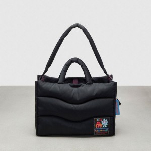 Bolsas Tote COACH Topia Loop With Wavy Quilting Masculino Pretas | 51240KZUR