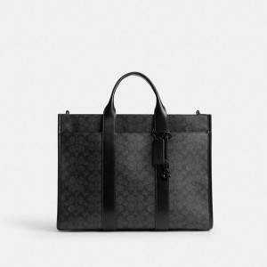 Bolsas Tote COACH Wesley In Signature Canvas Masculino Cinzentas | 03684AFSW