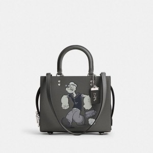 Bolsas Tote COACH X Popeye Rogue 25 Feminino Cinzentas | 82146ZUMJ