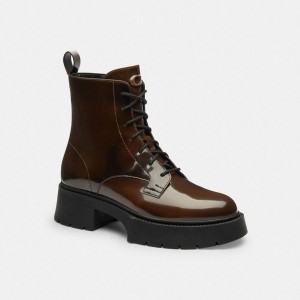 Botas COACH Avery Platformie Feminino Marrom | 37620JQGD