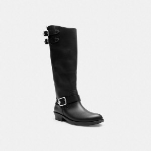Botas COACH Daria Moto Feminino Pretas | 21439UDBQ