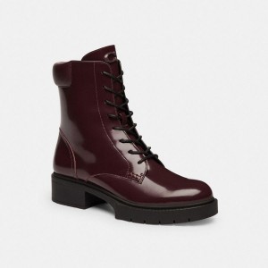 Botas COACH Leightonie Feminino Bordeaux | 27859HOYE