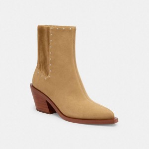 Botas COACH Prestynie With Rivets Feminino Marrom | 23169IWME
