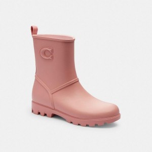Botas COACH Ryder Rain Feminino Rosa | 42736NIAP