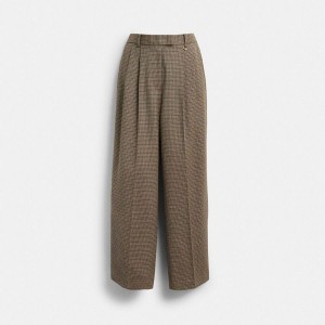 Calças COACH Wool Feminino Marrom | 17820MDWR