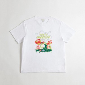 Camiseta COACH Relaxed With This Is Coachtopia Print Feminino Branco | 39562ZUGN