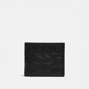 Carteira COACH 3 In 1 In Signature Leather Masculino Pretas | 48670DVOF