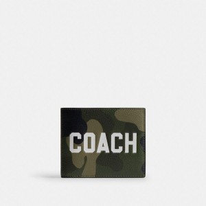 Carteira COACH 3 In 1 With Camo Print And Coach Graphic Masculino Verdes | 21086VNRF