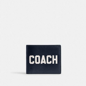 Carteira COACH 3 In 1 With Coach Graphic Masculino Azul Marinho | 46097VXCH