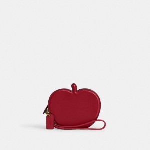 Carteira COACH Apple Coin Purse Feminino Vermelhas | 52984CFAN