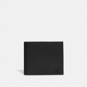 Carteira COACH Double Billfold Masculino Pretas | 68941YZTG