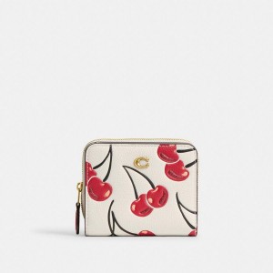 Carteira COACH Essential Billfold With Cherry Print Feminino Branco | 87610BFXR