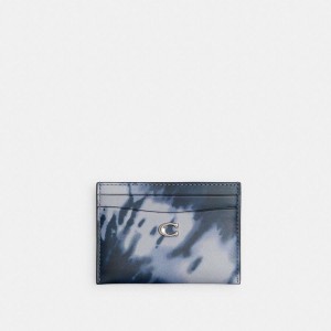 Carteira COACH Essential Card Case With Tie Dye Print Feminino Azul Marinho | 72361UVEI