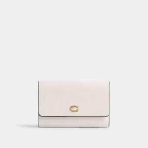 Carteira COACH Essential Medium Flap Feminino Branco | 29041YBDK