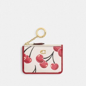 Carteira COACH Essential Mini Skinny Id Case With Cherry Print Feminino Branco | 68014KSLN