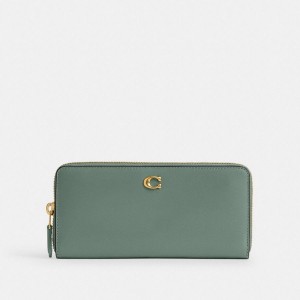 Carteira COACH Essential Slim Accordion Zip Feminino Verde Oliva | 39624BTED
