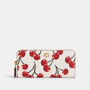 Carteira COACH Essential Slim Accordion Zip With Cherry Print Feminino Vermelhas | 65921DZOS