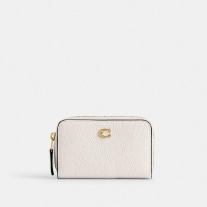 Carteira COACH Essential Small Zip Around Card Case Feminino Branco | 13450ETWU