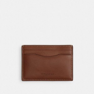 Carteira COACH Money Clip Card Case Masculino Marrom | 90574ZGNA