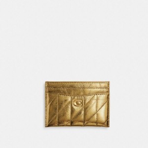 Carteira COACH New Year Essential Card Case With Quilting Feminino Douradas | 80154QMAE