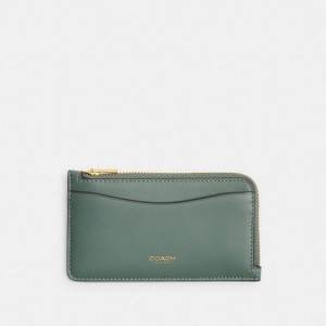 Carteira COACH New York Zip Card Case Feminino Verde Oliva | 06475DCRX