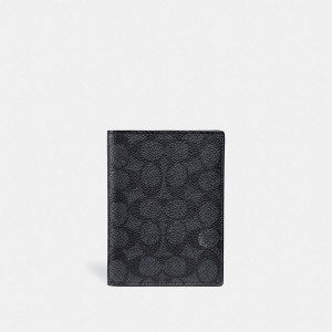 Carteira COACH Passport Case In Signature Canvas Feminino Cinzentas | 16482SVYO