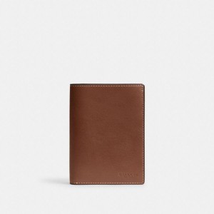 Carteira COACH Passport Case Masculino Marrom | 78651AZUO