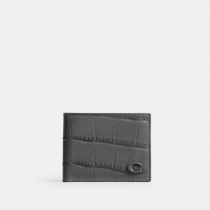 Carteira COACH Slim Billfold Masculino Cinzentas | 96205LHWK