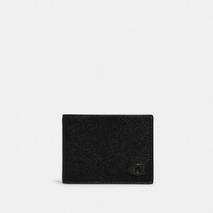 Carteira COACH Slim Billfold Masculino Pretas | 14527VMRK